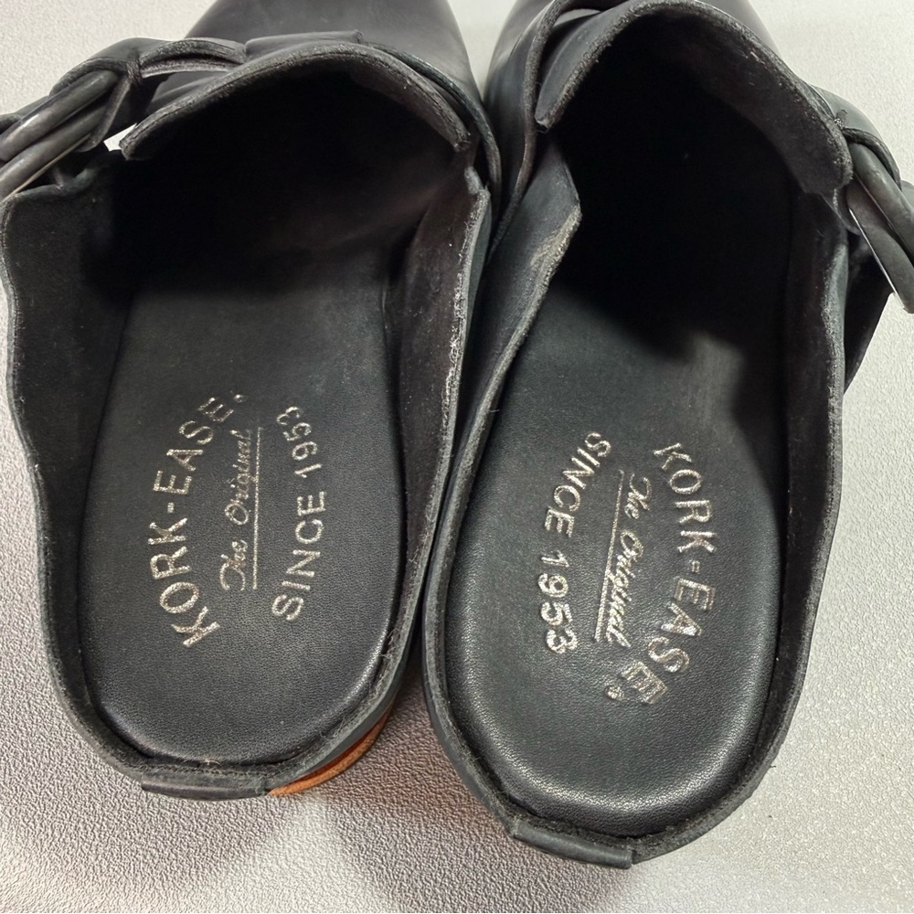 Kork-Ease Kori Black Leather Slip-On Clogs NWOT - Picture 7 of 11